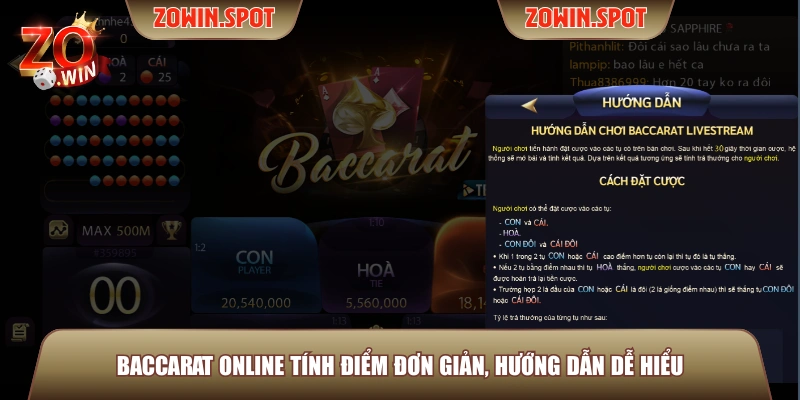 Baccarat Online tính điểm đơn giản, hướng dẫn dễ hiểu