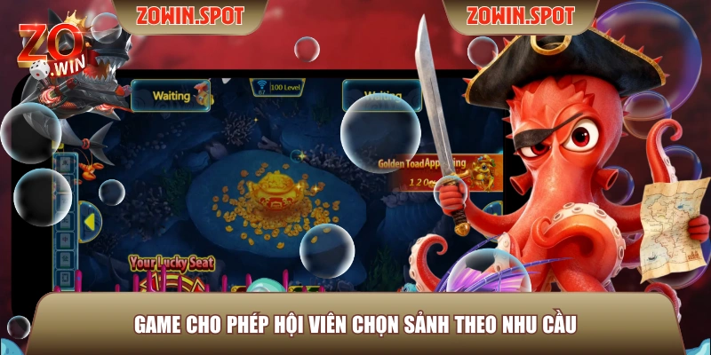 Game cho phép hội viên chọn sảnh theo nhu cầu