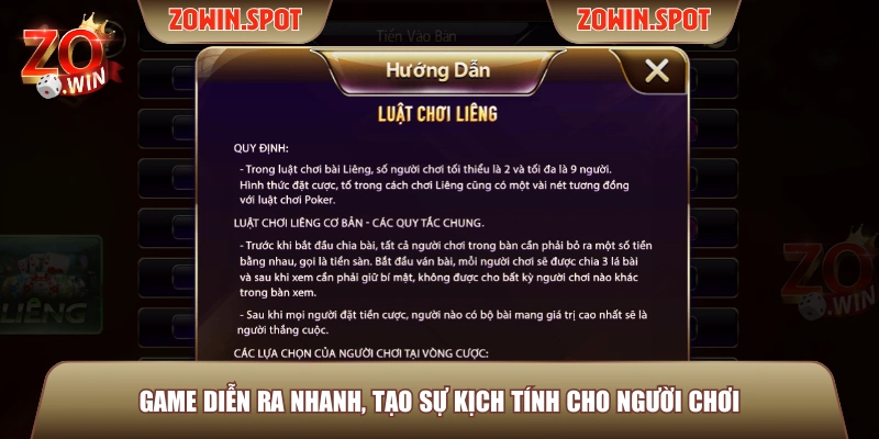 Game diễn ra nhanh, tạo sự kịch tính cho người chơi
