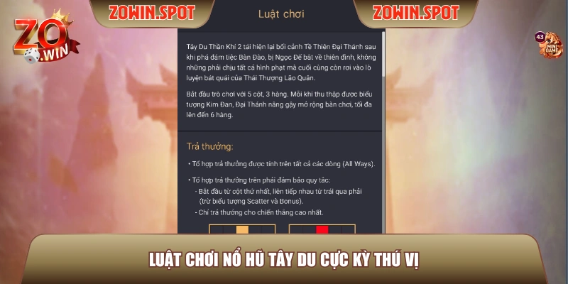 Luật chơi nổ hũ Tây Du cực kỳ thú vị Luật chơi nổ hũ Tây Du cực kỳ thú vị