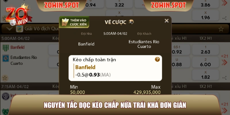 Nguyên tắc đọc kèo chấp nửa trái khá đơn giản