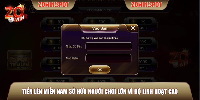 Tiến Lên miền Nam sở hữu người chơi lớn vì độ linh hoạt cao
