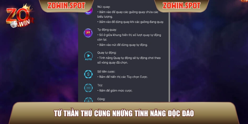 Tứ Thần Thú cùng những tính năng độc đáo