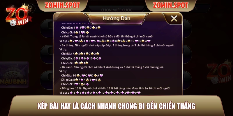 Xếp bài hay là cách nhanh chóng đi đến chiến thắng